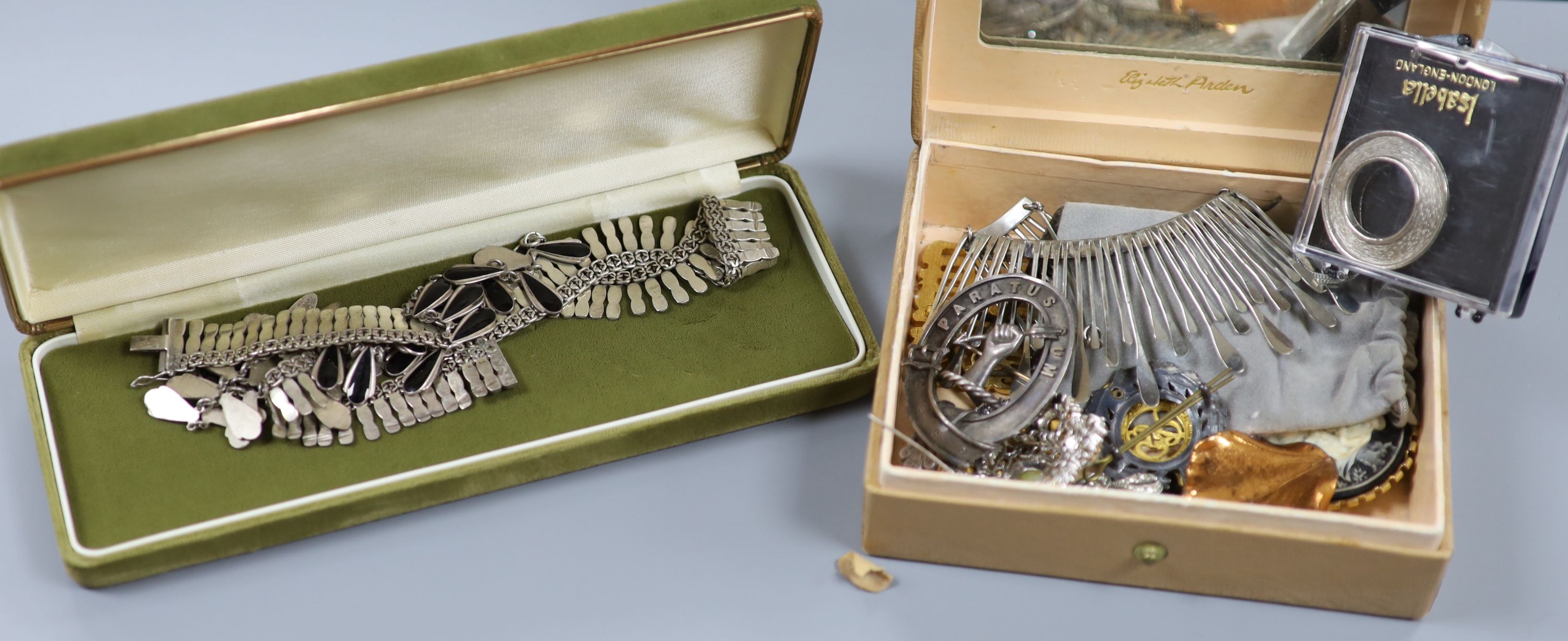 A large quantity of assorted mainly costume jewellery and a gentleman's steel Longines manual wind wrist watch.